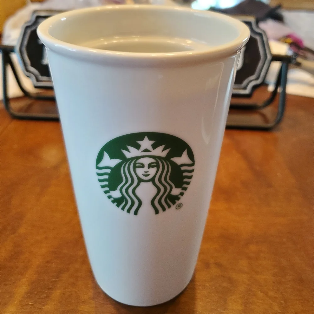 Starbucks White Classic Logo 10oz Ceramic Tumbler